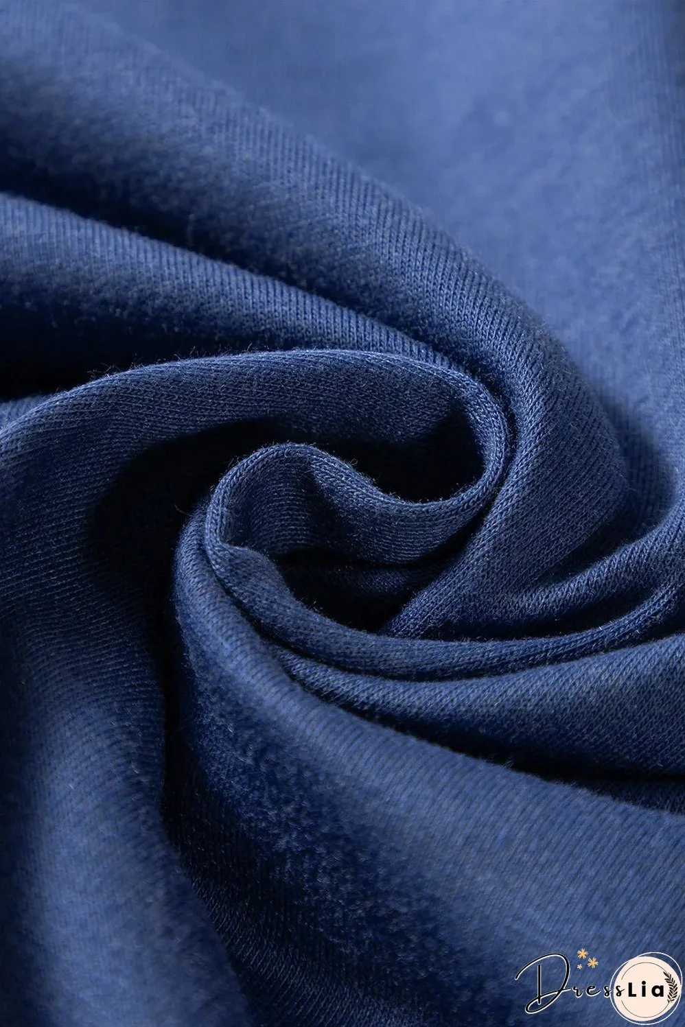 Sail Blue Flower Patchwork Raglan Sleeve Exposed Seam Oversized Top