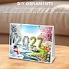 Diamond Art Painting 2027 Desk Calendar Non-Fading DIY Diamond Painting Calendar Ornament Multi Purpose DIY Resin Paintings Desks Kit for Office Home Interior Decoration (Flower)