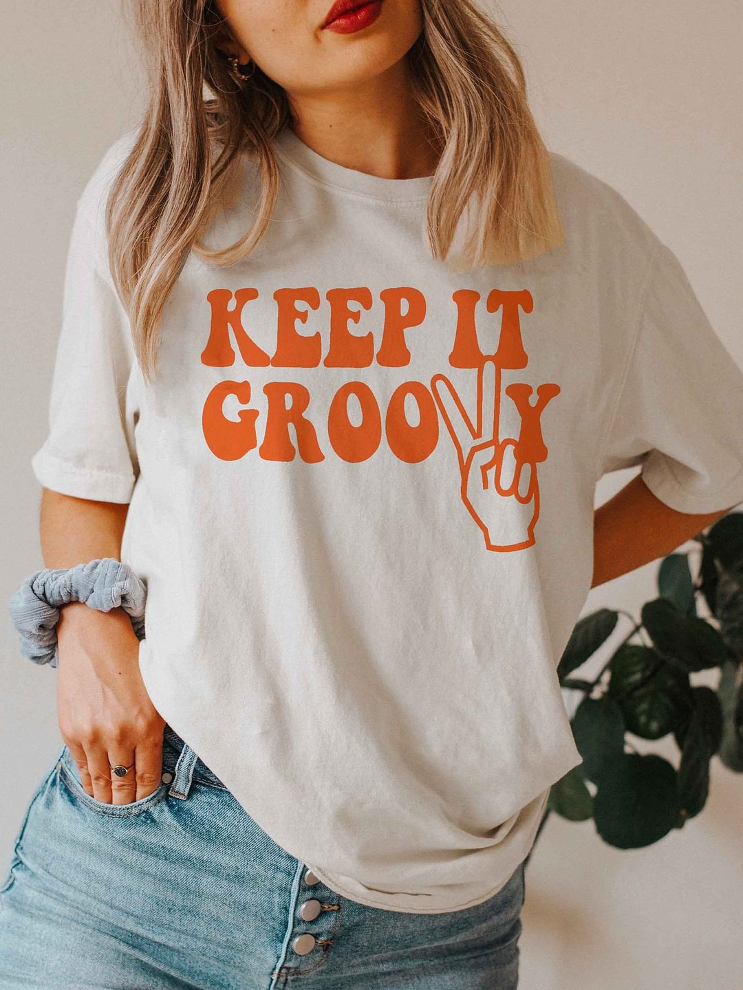 Women's Keep It Groovy Cotton Oversized T-shirt