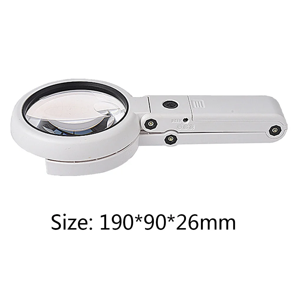 LED Folding Magnifier for Reading Portable Handheld Loupe Magnifying Glass