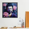 Buddha Statue - runder Bohrer Diamantmalerei - 40*40cm