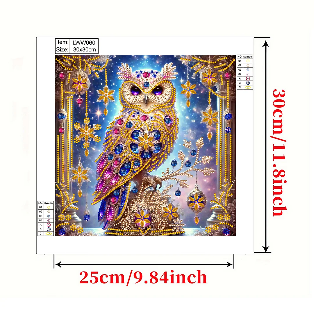 Owl - Partial Special Shaped Drill Diamond Painting Kits (Canvas|30*30cm)