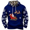 3D Print Men's Stitching Christmas Plaid Warm Hoodie