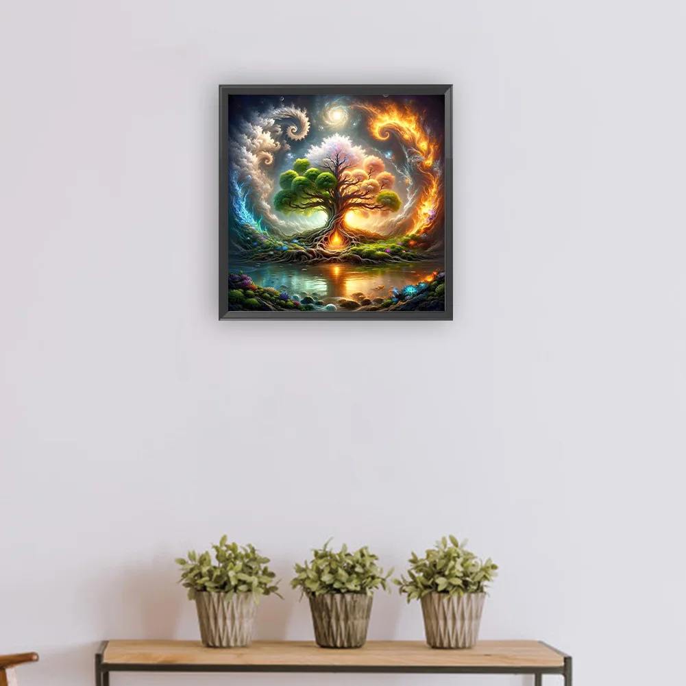 Diamond Painting - Full Round Drill - Colorful Tree(Canvas|30*30cm)
