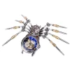 Steampunk DIY Assemble 3D Metal Mechanical Spider Model with Clock Assemble Insect Model Handmade Crafts Desktop Decorations