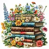 Piles de livres de fleurs 5D kits de peinture en diamant &agrave; perceuse carr&eacute;e compl&egrave;te DIY pour adultes d&eacute;butants d&eacute;coration int&eacute;rieure peintures de diamants 35x35cm
