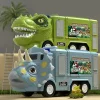 🦖Nouvel Ensemble de Jouets de Piste de Camion d&rsquo;Ing&eacute;nierie Transformant les Dinosaures