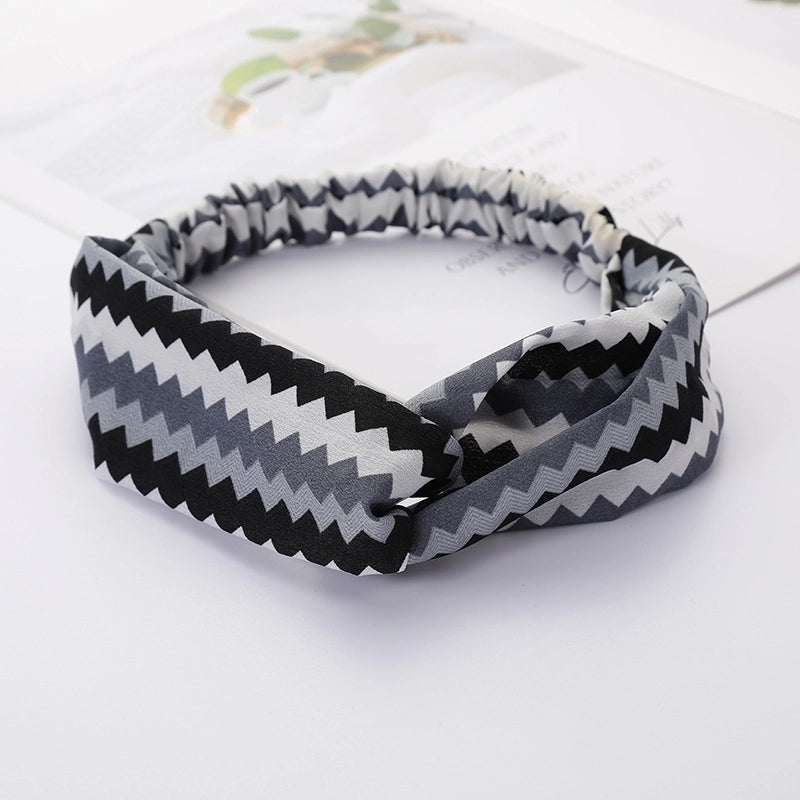 Women’s Lady Polka Dots Flower Cloth Hair Band