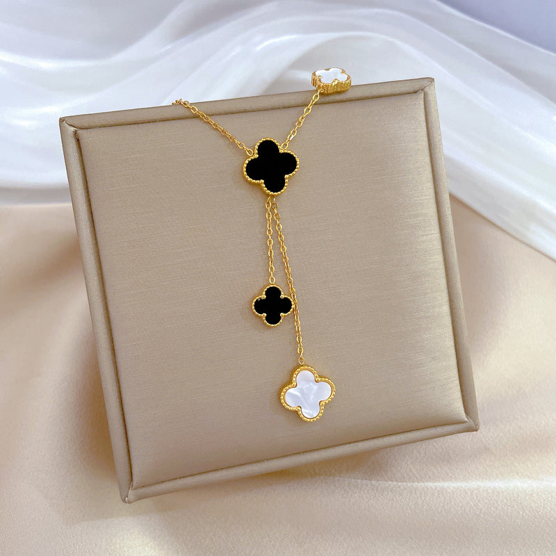 Cartoon Flower Gourd Geometric Titanium Steel Electroplating Necklaces