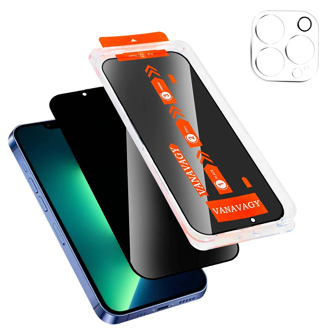 VANAVAGY Privacy Glass Screen Protector for iPhone 13 Pro max