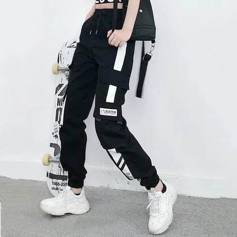pornhint Pornhint 2023 New Winter Fur Streetwear Loose Women Cargo Pants Straight Spring Autumn Harajuku Loose BF Casual Sports Pants Women
