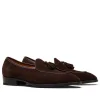 Classic Men's Suede Tassel Loafers - Leather Sole