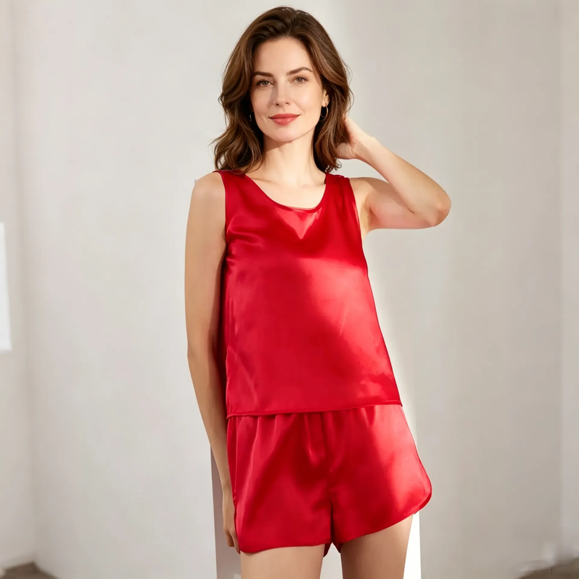Silk Pajamas for Women Sleeveless Tank for Sleep REAL SILK LIFE