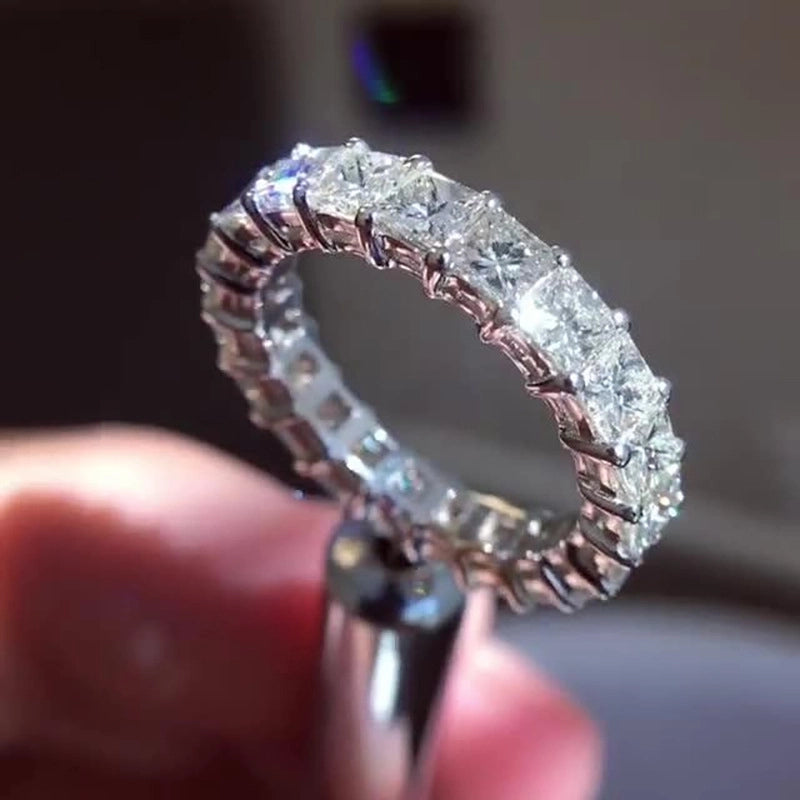 Copper Exaggerated Minimalist Inlay Geometric Zircon Rings