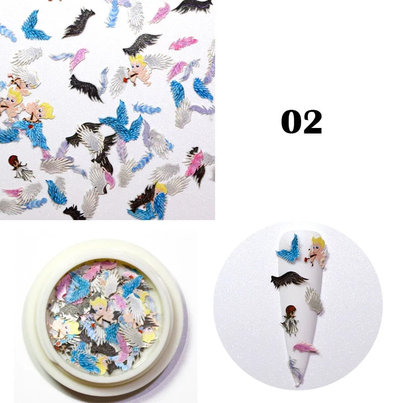 Nail Supplies Flowers and Animals Mixed Wood Pulp Paper Nail Jewelry Accessories Skills 3d Nail Art Decoration 2021 Summer New