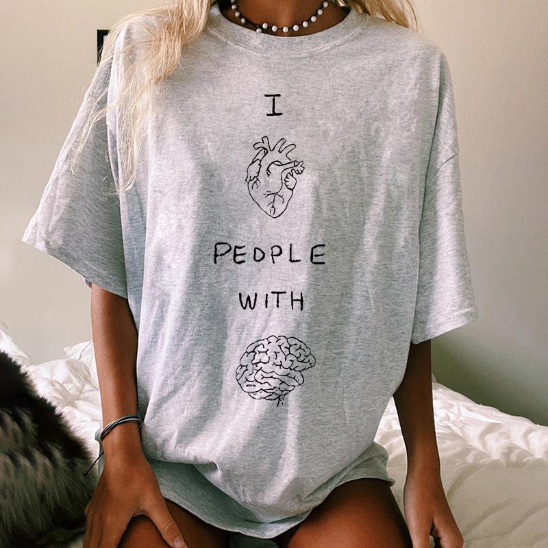   Designer heart and brain print T-shirt - Neojana