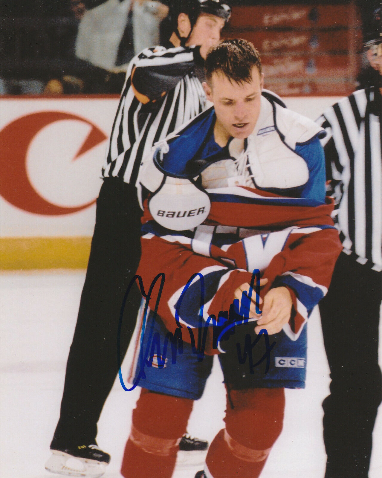 AARON DOWNEY SIGNED MONTREAL CANADIENS FIGHT 8x10 Photo Poster painting #3 Autograph