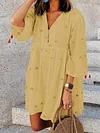 Loose Casual Half Sleeves Mini Dress