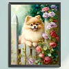 Pomeranian Flowers-11CT Stamped Cross Stitch 40*50cm/15.75*19.69in tapestrymarket
