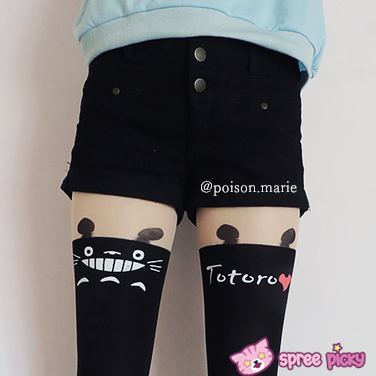 Final Stock! Totoro Fake Over Knee Thigh High Tights SP130042