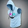 Men's Street-Style Printed Sleeveless Hooded Tank Top by Inlyline