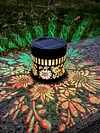 Solar Elegant Flower Wall Lights Waterproof Decorative Pathway Light 7-Color Changing Metal Projector Lamps for Backyards/Patio/Porch