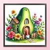 Gnome Hut-Partial 11CT Stamped Cross Stitch Bead Embroidery 36*36cm/14.17*14.17in tapestrymarket