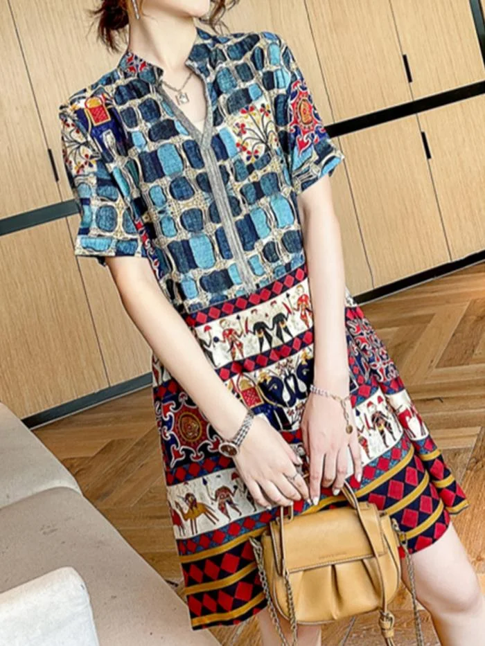 Over The Knee Short Sleeve Dress