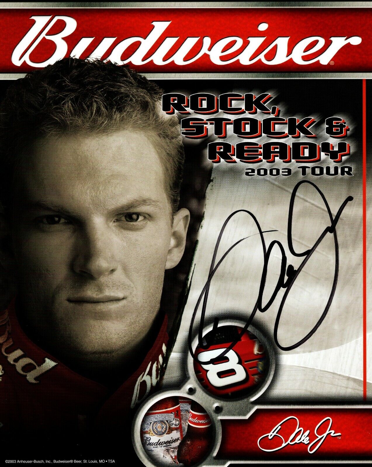 AUTOGRAPHED 8X10 PROMO CARD SIGNED BY DALE ERNHARDT JR. UACC COA