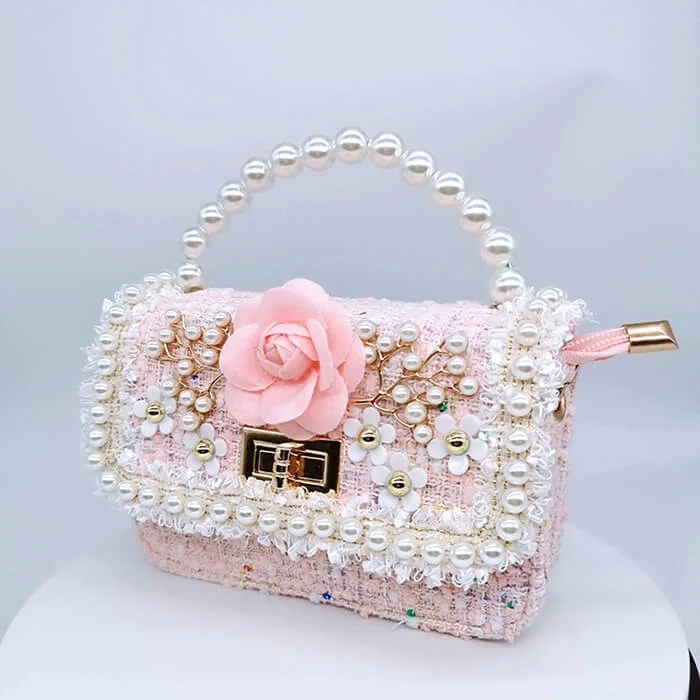 Cute Princess Mini Pearl Handbag For Girls With Pearl Bow, Flower Straw,  And Keys Perfect For Messenger And Everyday Use 230701 From Nan08, $11.18 |  DHgate.Com