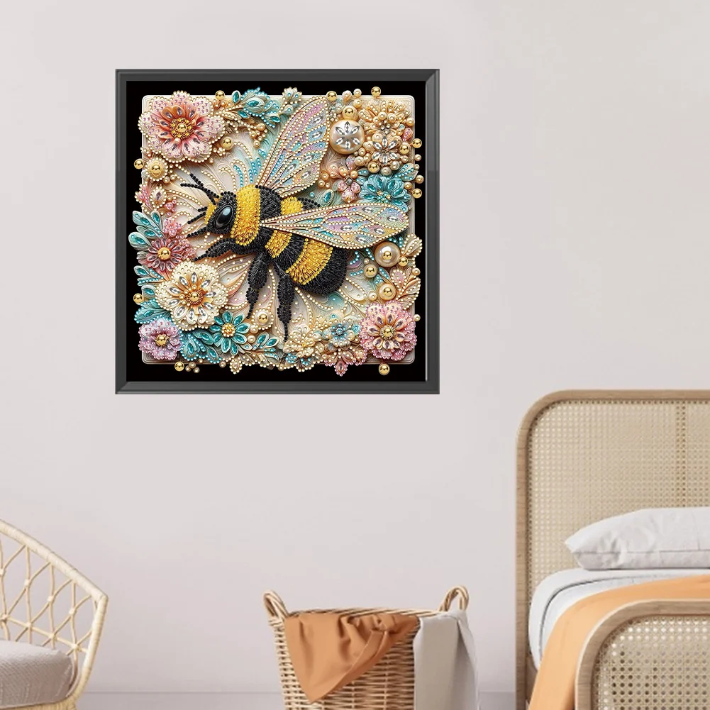 Diamond Painting - Partial Special Shaped Drill - Bee(Canvas|30*30cm)