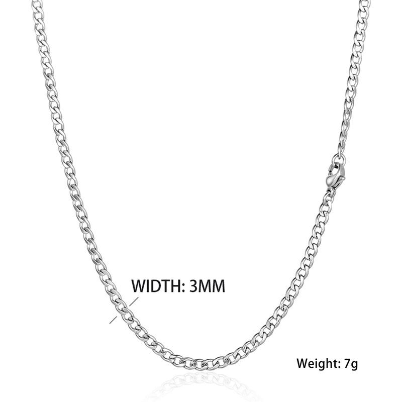 Hip-hop Solid Color Stainless Steel Men’s Necklace