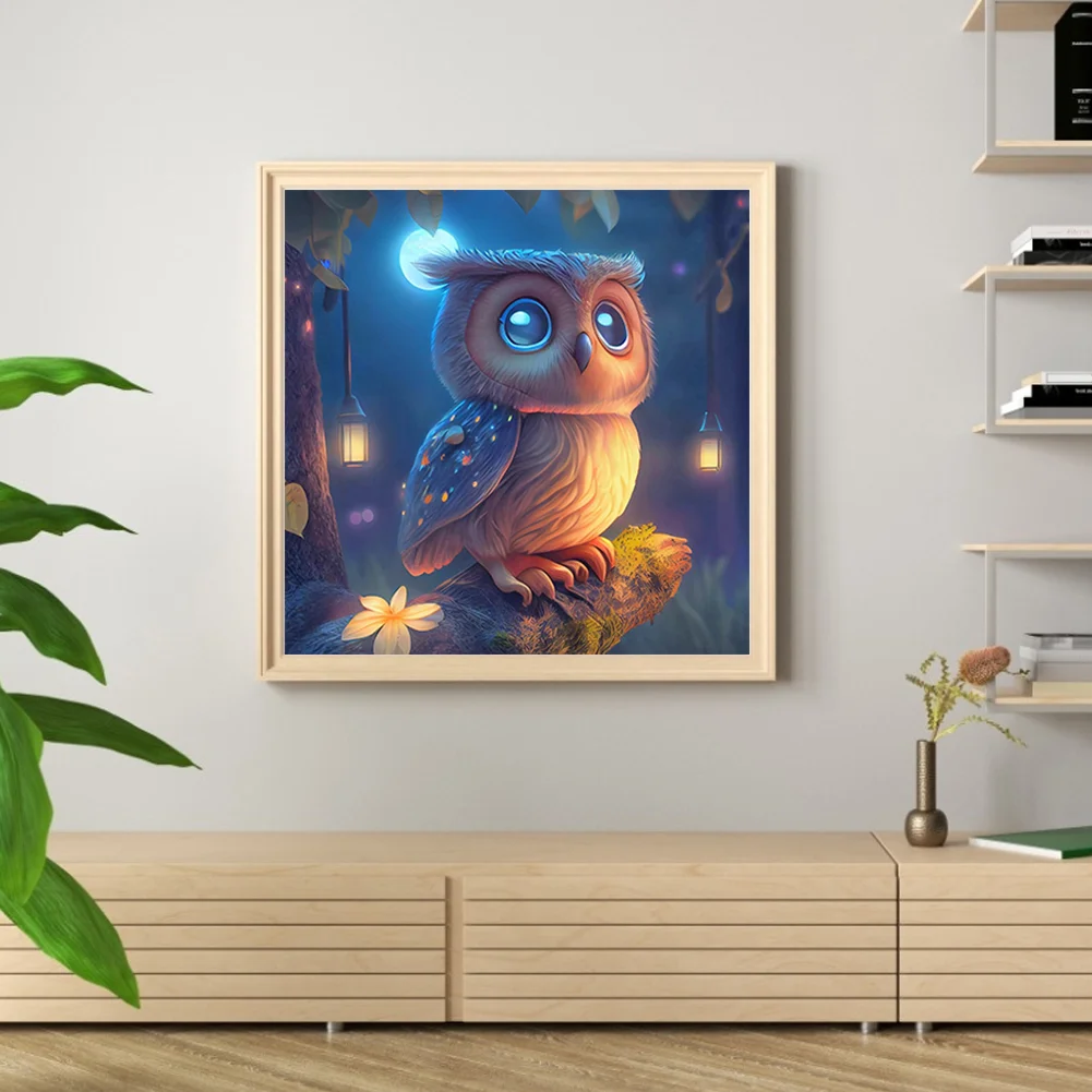 Diamond Painting - Full Round Drill - Owl(Canvas|30*30cm)