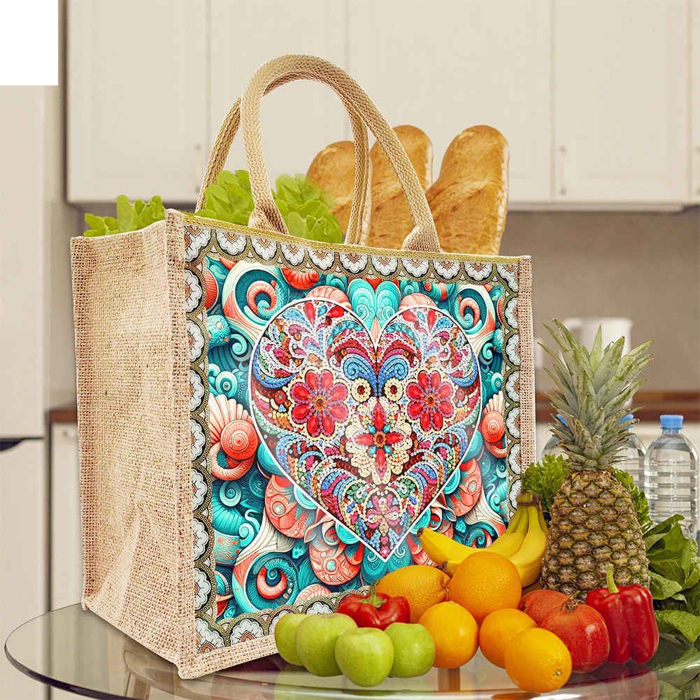 [Upgrade - Waterproof Bag]DIY Mandala Diamond Painting Tote Bag Replaceable Canvas for Women Adults