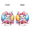 (US Only)2D Flat Easter Bunny Egg DIY Double-Sided Diamond Painting Desktop Decorations