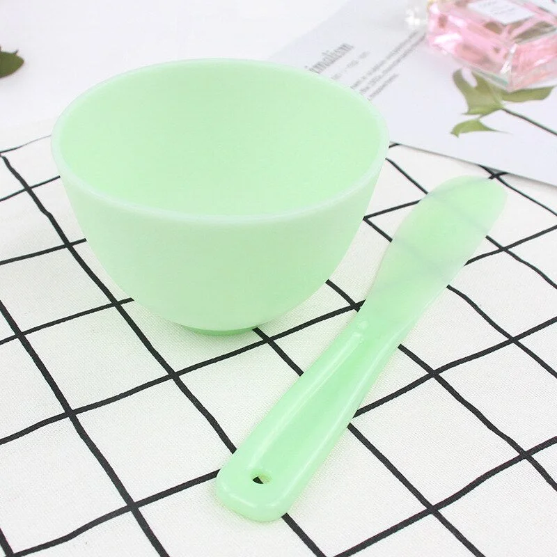 1set Portable DIY Mask Tools Non-toxic Silicone Bowl Brush Mud Stick Cup Spoon Kit Multi-functional Face Makeup Tools Durable