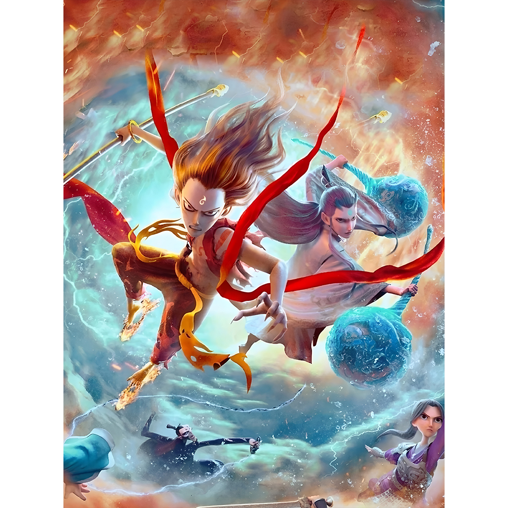 Nezha 30*40cm(canvas) full round drill diamond painting