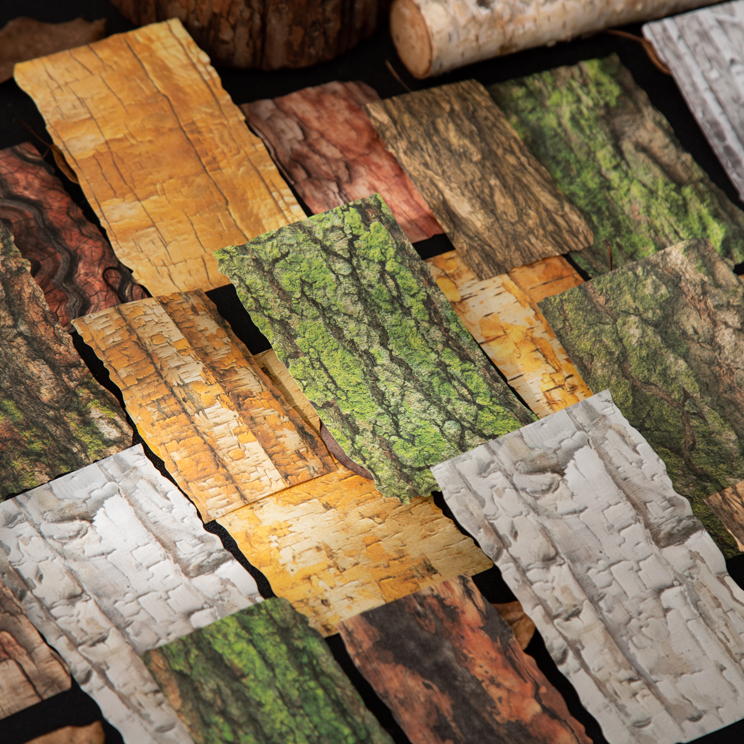 소재: 종이 - 나무 무늬 마크 시리즈 빈티지 질감