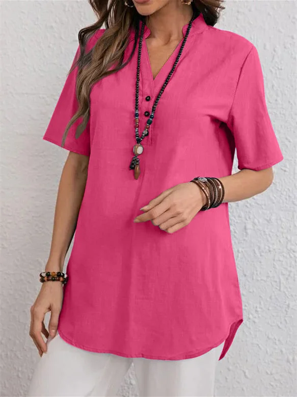 Women's Half Sleeve V-neck Tops