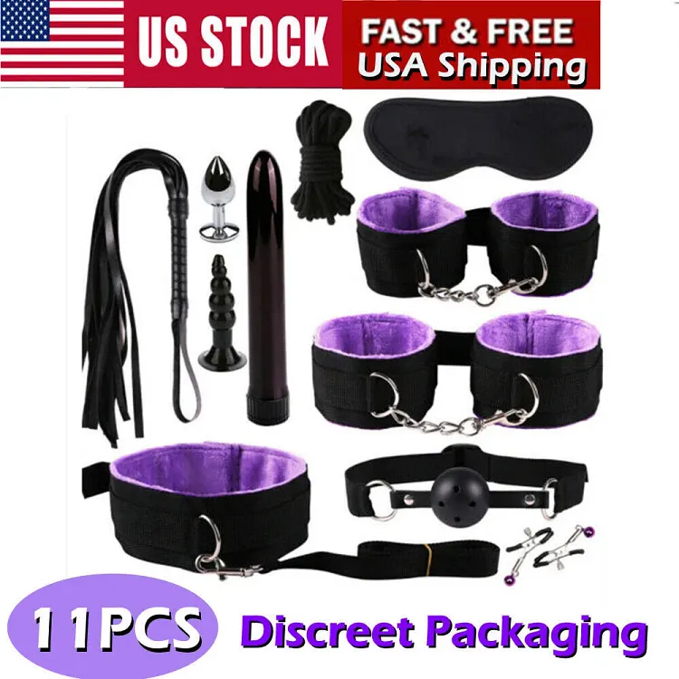 pornhint Pornhint 11Pcs SM Set Adult Sex Toy for Couple BDSM Restraint Kit Bondage ButtPlug Fetish BDSM