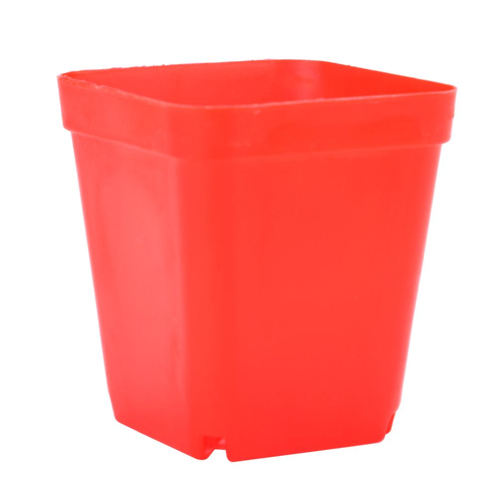 

20pcs Mini Square Plastic Plant Flower Pot Home Garden Green Plants Trays, Red, 501 Original