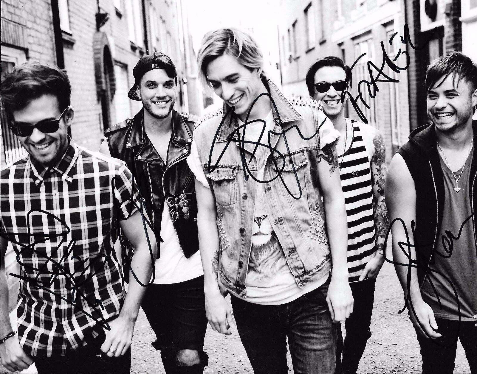 Young Guns band REAL hand SIGNED 8x10 Photo Poster painting #3 w/ ALL 5 Members + COA