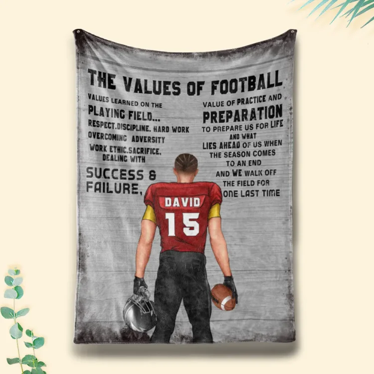 The Values Of Football, American Football Blanket, Football Player Blanket
