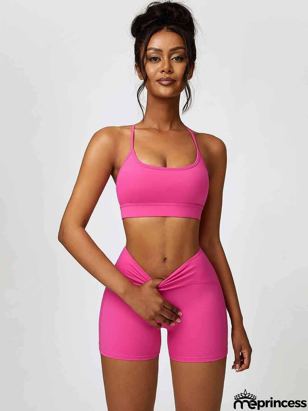 Sport Bra and Wide Waistband Shorts Set