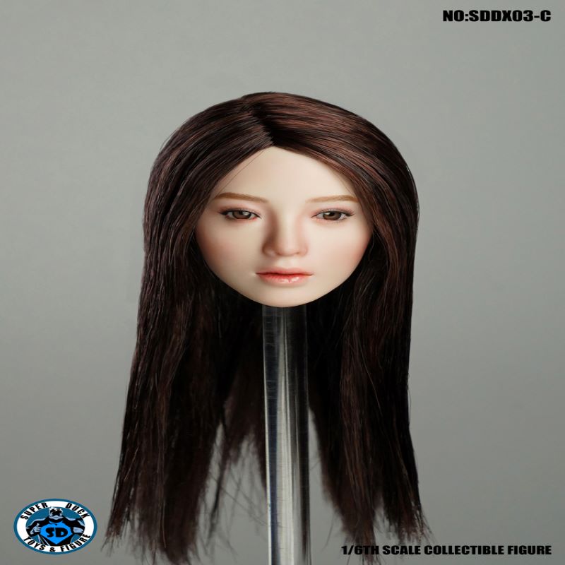 SUPER DUCK SDDX03 1/6 Asian Eye Moving Female Soldier's Head Sculpture-aliexpress