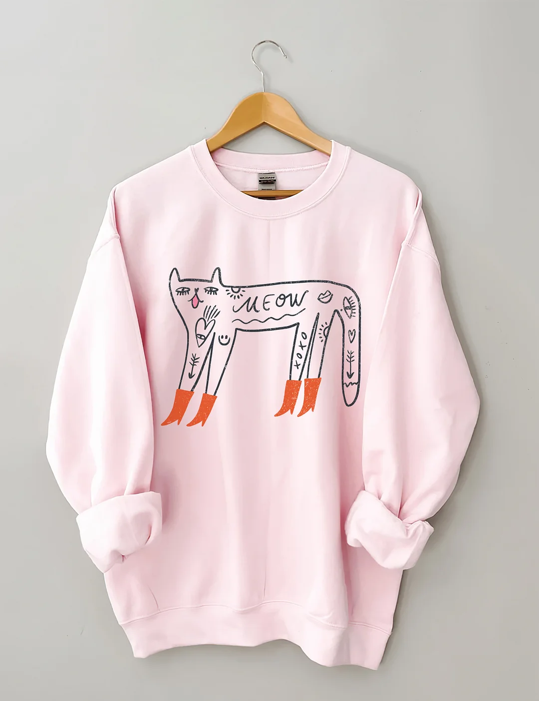 Cute Cat With Red Boots Sweatshirt