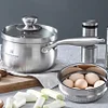304 stainless steel extra thick one-piece steamer with steaming grid, uncoated non-stick cooking pot