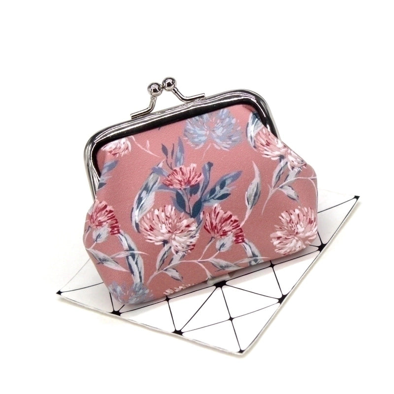 Women’s Flower Pu Leather Buckle Coin Purses