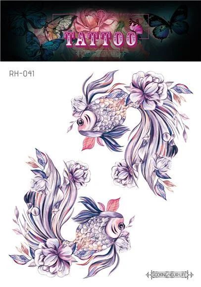 12 Kinds Handpainted Ocean Tattoo Sticker Flower Whale Starfish Turtle Temporary Body Art Disposable Make Up tatouage temporaire