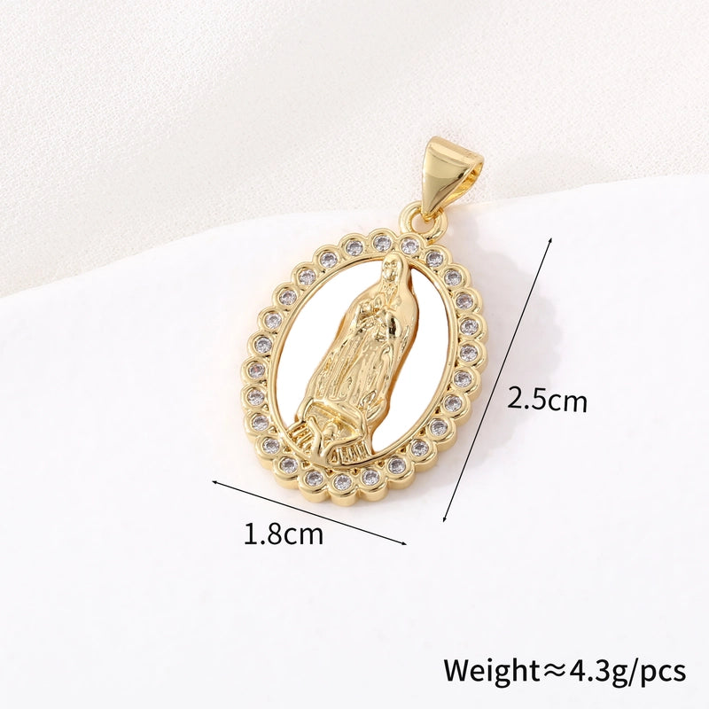 1 Piece 18*25mm 21 * 24mm 23*26mm Copper Geometric Virgin Mary Pendant Jewelry Accessories